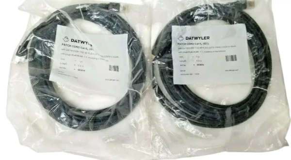 Datwyler Patch Cables Cord 653816 B4128 WO5228467-0801 W/RJ45,5M Pack of 2 - Image 2