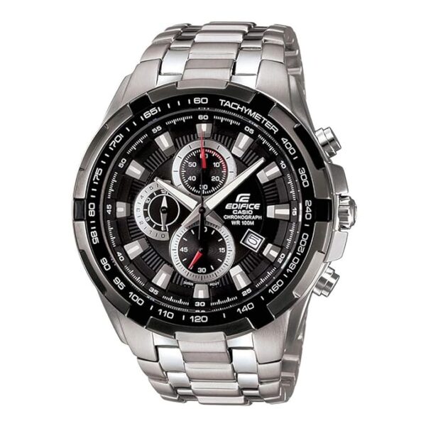 Casio Edifice Chronograph Black Dial Stainless Steel Men's Watch EF 539