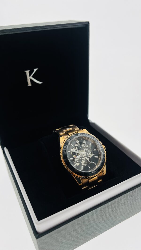 Kredo Men Forte Gold Automatic Skeleton Analogue Watch - Image 3