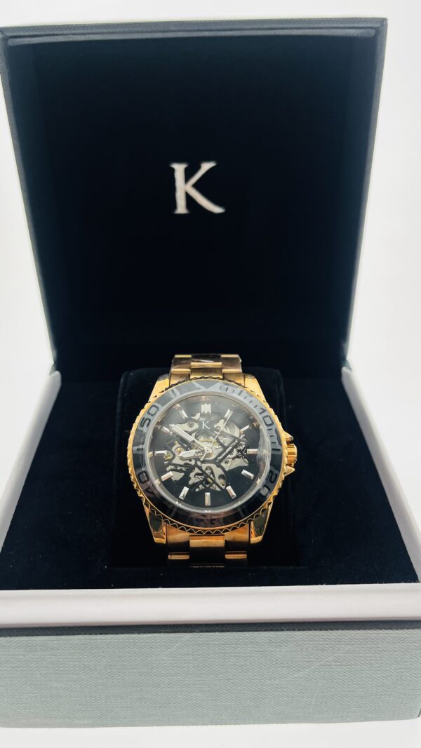 Kredo Men Forte Gold Automatic Skeleton Analogue Watch - Image 4