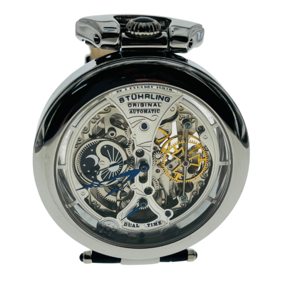 Stuhrling Original Mens Skeleton Watch Dial Automatic Watch with Calfskin Leather Band - Image 11