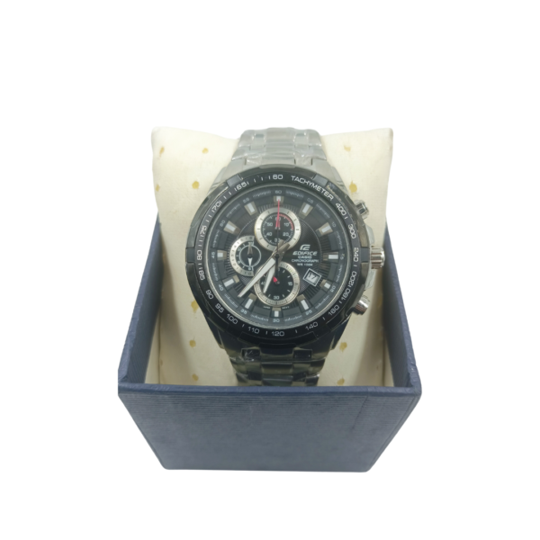 Casio Edifice Chronograph Black Dial Stainless Steel Men's Watch EF 539 - Image 4