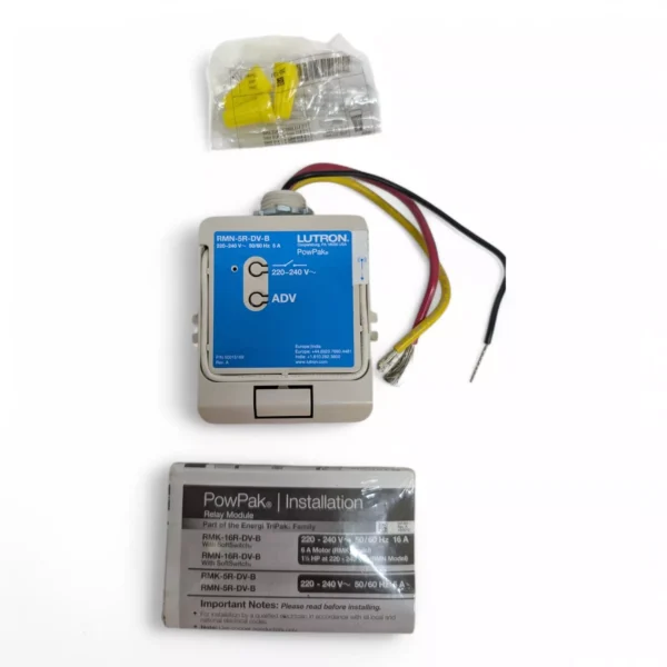 Lutron PowPak RMN-5R-DV-B-5A Wireless Relay Module With Softswitch - 220-240V