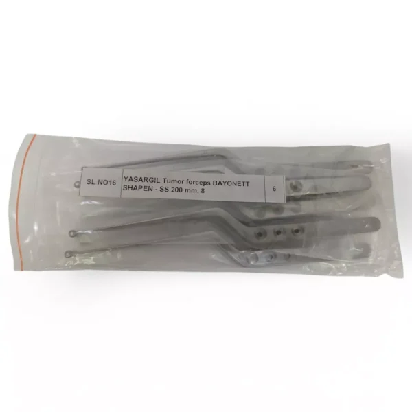 6 Pcs Yasargil Tumor Forceps Bayonet-Shaped, SS, 200mm/8" - Image 3