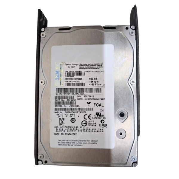 IBM 59Y5336 600GB 15K RPM 4GB Fibre HD Hard Drive P/N: 0B24490 MODEL: HUS156060VLF400