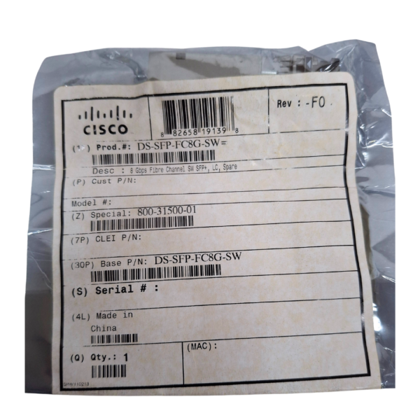 Cisco DS-SFP-FC8G-SW MDS 8Gbps SW SFP