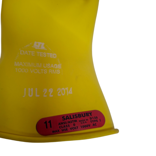 SALISBURY 11" Class 0 D120 Type 1,1000V Insulating Rubber Gloves - July 2014 - Image 5